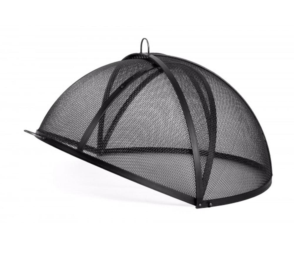 Aufklappbarer Funkenfang für Feuerschalen Ø 59 cm Feuerstellengitter Funkenschutz aus Stahl