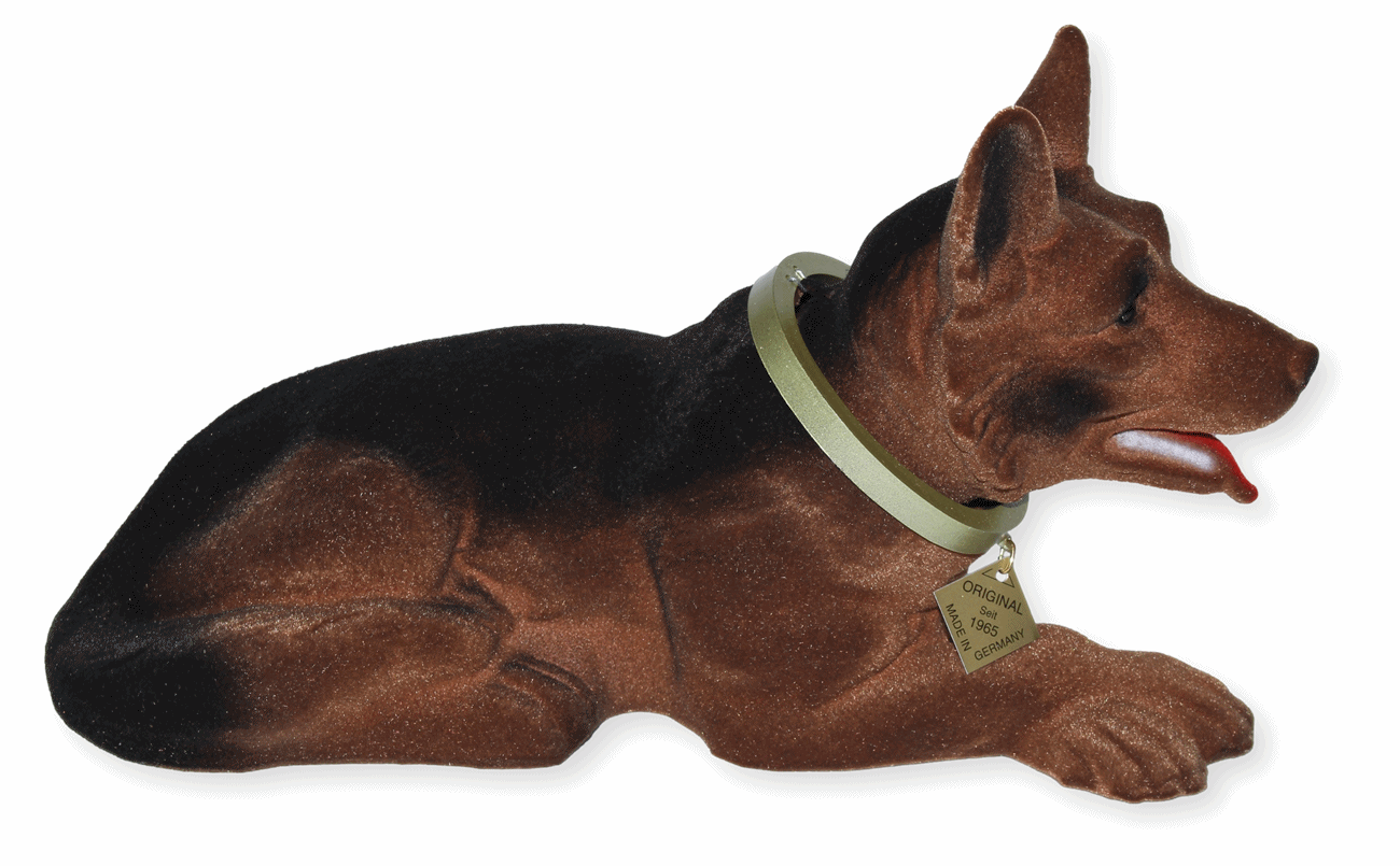 Wackel Figur Hund Schäferhund Wackelfigur H 18 cm groß Dekofigur mit Wackelkopf