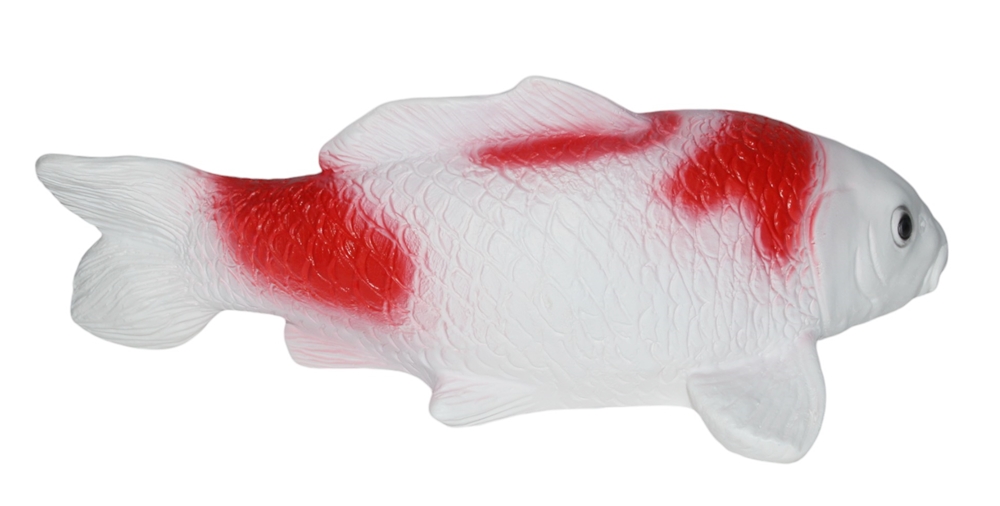 Deko Figur Fisch Koi Karpfen Fischfigur H 13 cm Teichfigur für Wasserbereiche.