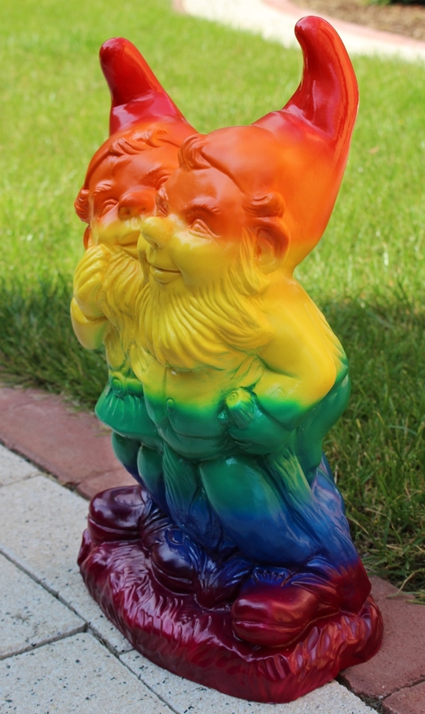 Gartenzwerg Gartenfigur Deko Zwerg Schwules Pärchen Paar Regenbogen Pride LGBTQ+ H 39 cm