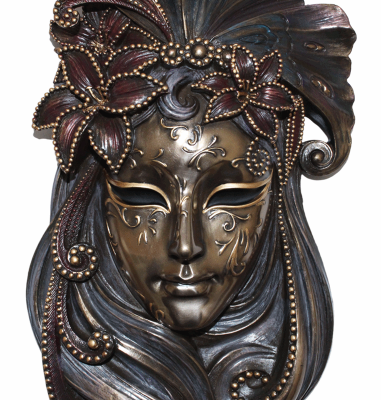 Venezianische Maske "Il Giglio" Die Lilie H 34 cm Maske Wanddekoration