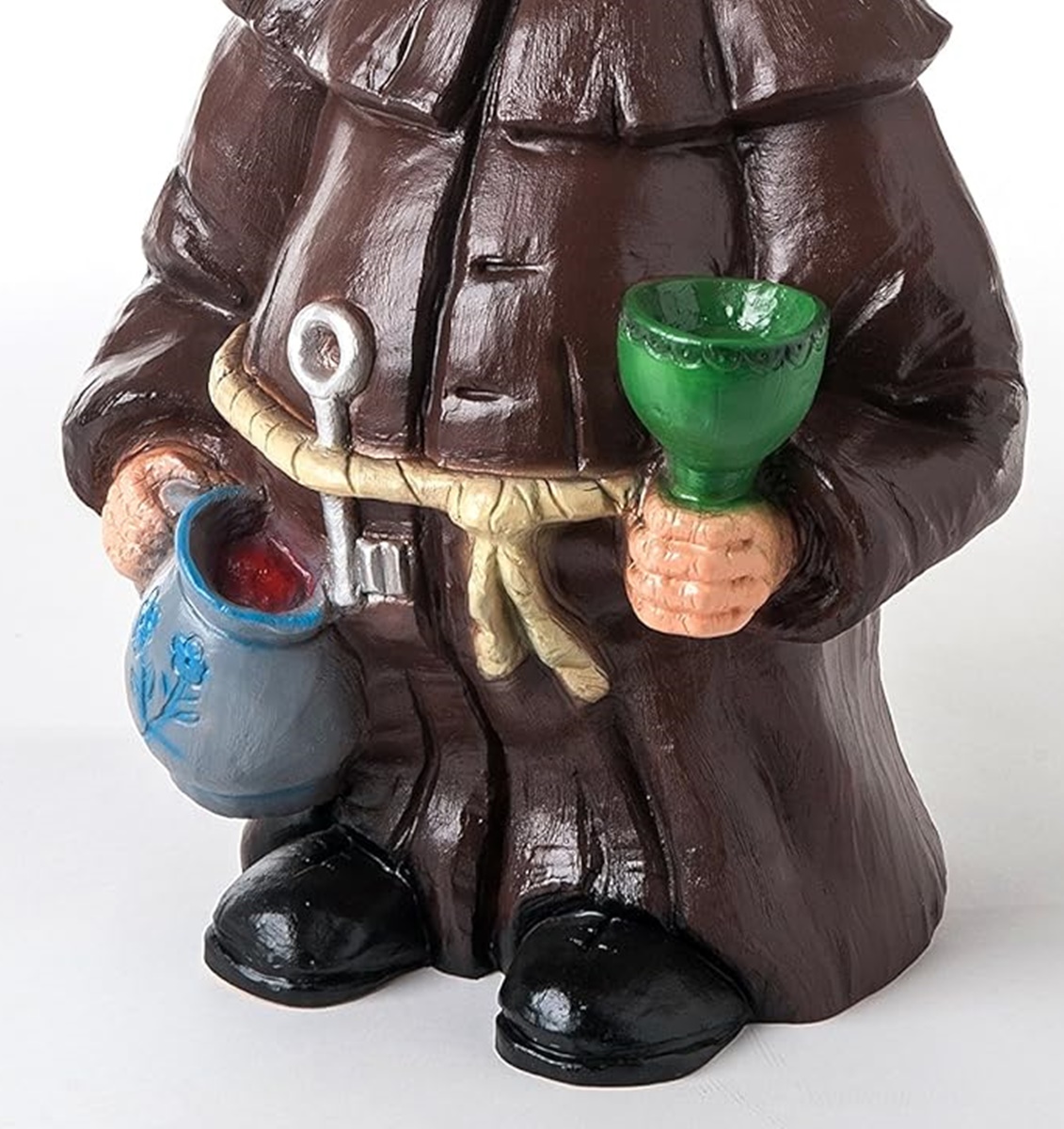 Deko Figur Zwerg Mönch groß H 70 cm Gartenzwerg Klostermönch Gartenfigur stehend aus Kunststoff