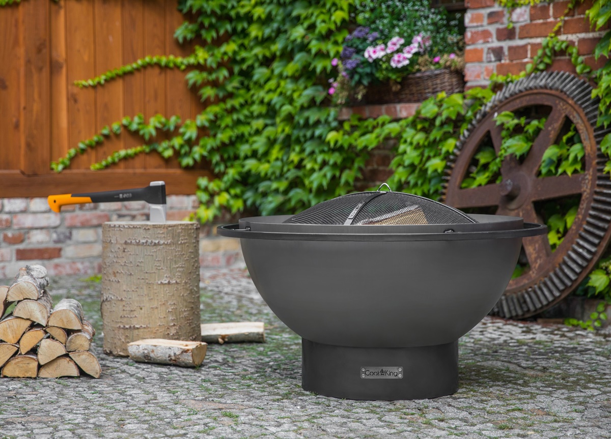 Feuerschale Premium FAT BOY D 85 cm tiefe Grillschale Feuerstelle für Garten Terrasse aus Naturstahl
