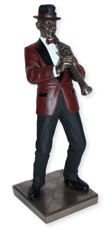 Deko Figur Jazz Musiker Klarinettisten H 30 cm Jazz Band Dekofigur mit Klarinette