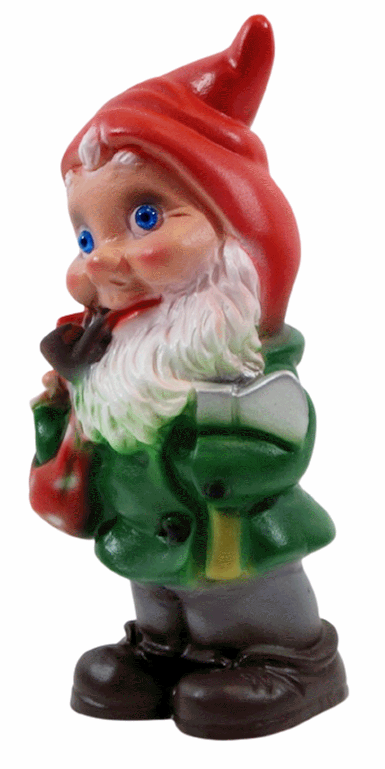 Deko Figur Zwerg H 20 cm Gartenzwerg Waldarbeiter mit Axt stehend Gartenfigur aus Kunststoff