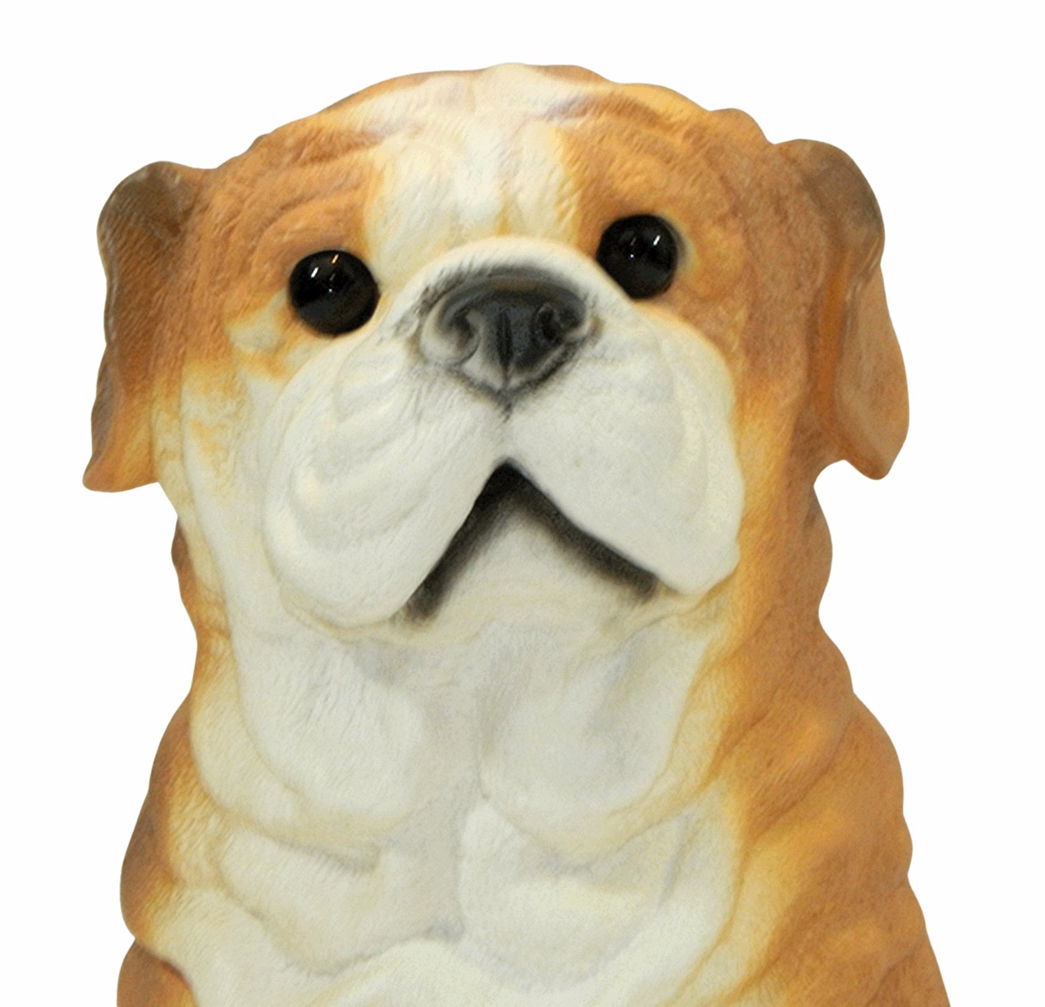 Deko Figur Hund Mops klein H 23 cm mit Bewegungsmelder wau-wau Dekofigur aus Kunststoff