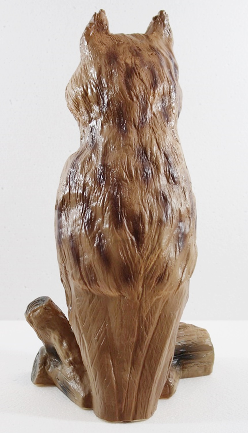 Deko Garten Figur Dekofigur Gartenfigur Tierfigur Eule sitzend auf Baumzweig aus Kunststoff H 31 cm