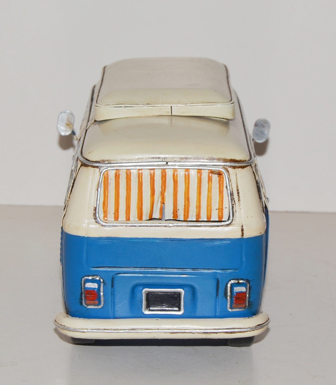 Blechauto Nostalgie Modellauto Oldtimer Automarke Campingbus Bus aus Blech L 27 cm