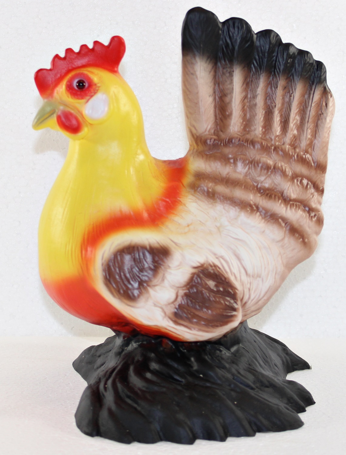 Deko Garten Figur Dekofigur Gartenfigur Tierfigur bunte Henne stehend aus Kunststoff Höhe 24 cm