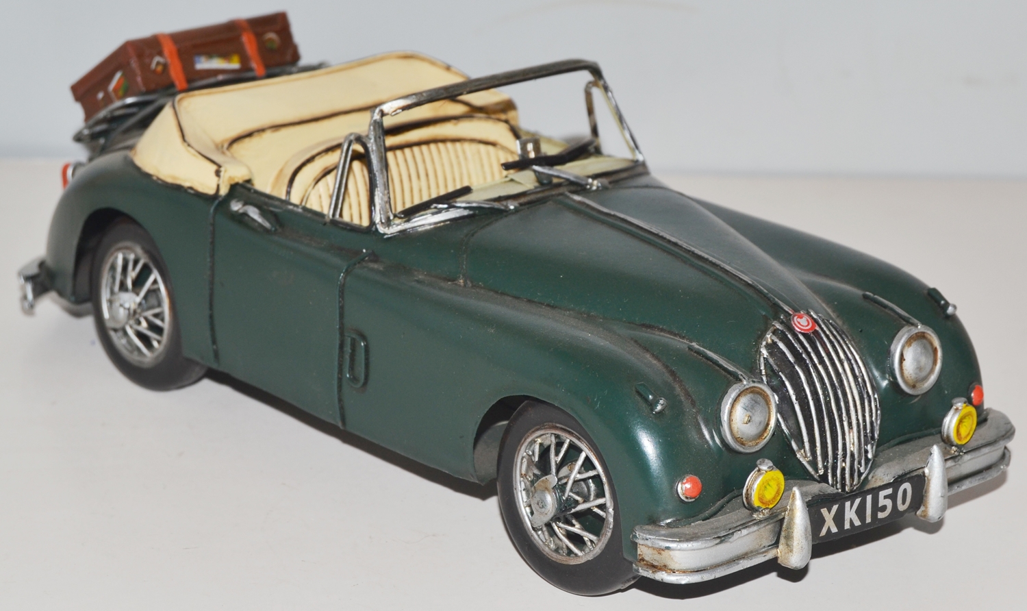 Blechauto Nostalgie Modellauto Oldtimer Jaguar XK 150 Sportwagen aus Blech L 31 cm