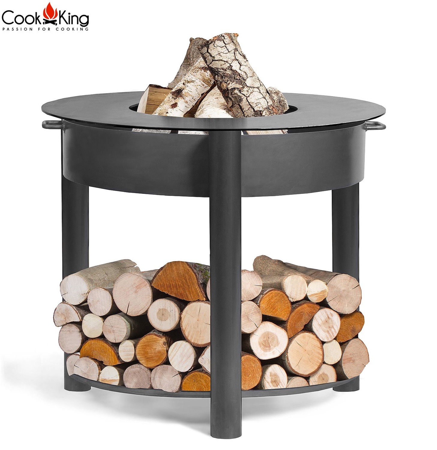 Feuerschale "Montana" high Ø 80 cm Feuerstelle für Garten aus Stahl als Wärmequelle oder Grill