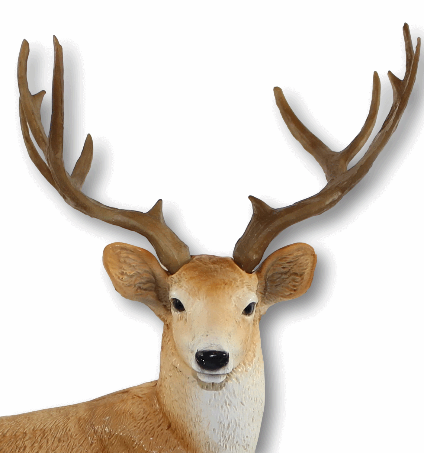 Dekofigur Tierfigur Wildrot Hirsch auf Felsen stehend Kollektion Castagna aus Resin H 37 cm