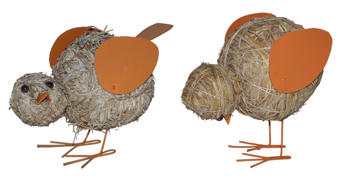 Deko Heu Figur Küken Heuküken Höhe 14-17 cm Osterdeko aus Naturmaterial zum Basteln Heudeko