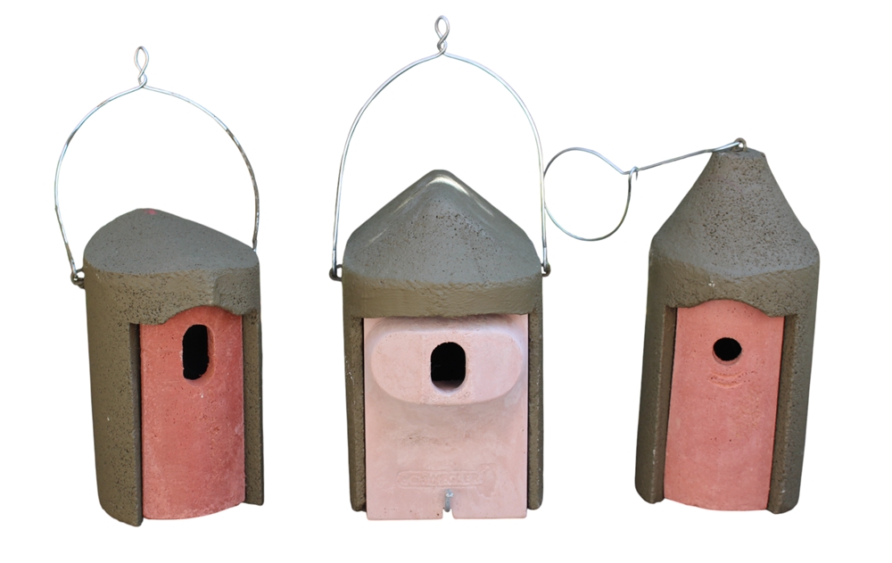 Nisthöhlen Set in Grün 3 Vogelhöhlen Nisthilfen für kleine Gartenvögel Artenschutz & Naturschutz