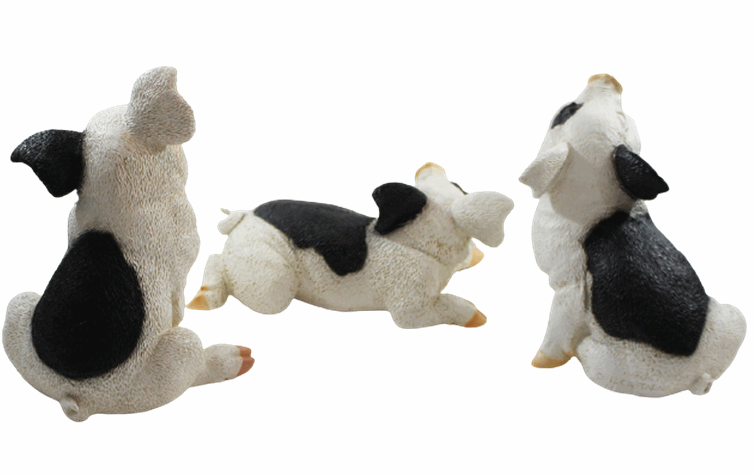 Dekofigur Tierfigur Ferkel Schweinchen 3-er Satz natur Kollektion Castagna aus Resin H 10-22 cm