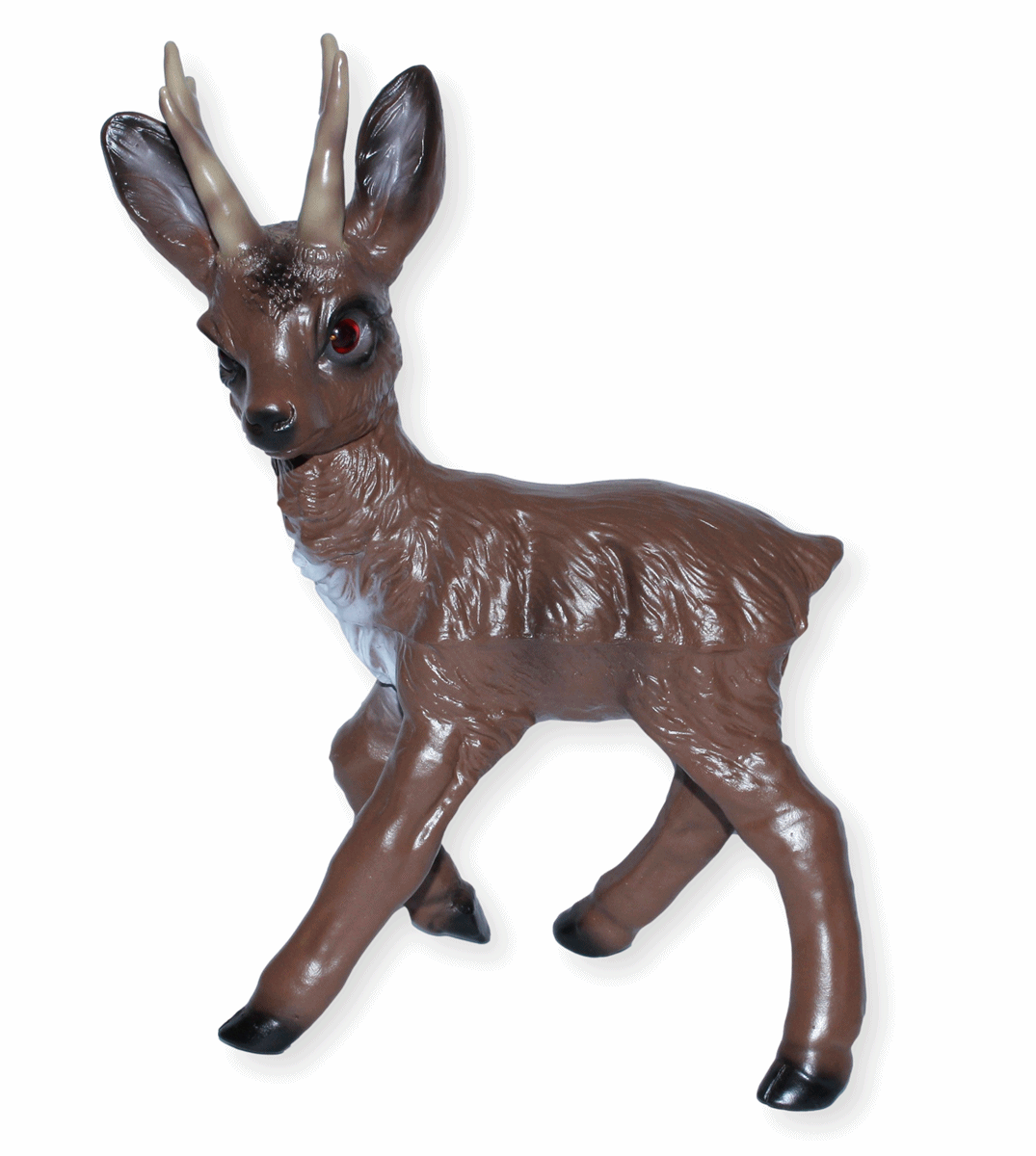 Deko Garten Figur Dekofigur Gartenfigur Tierfigur Rehbock stehend aus Kunststoff Höhe 35 cm