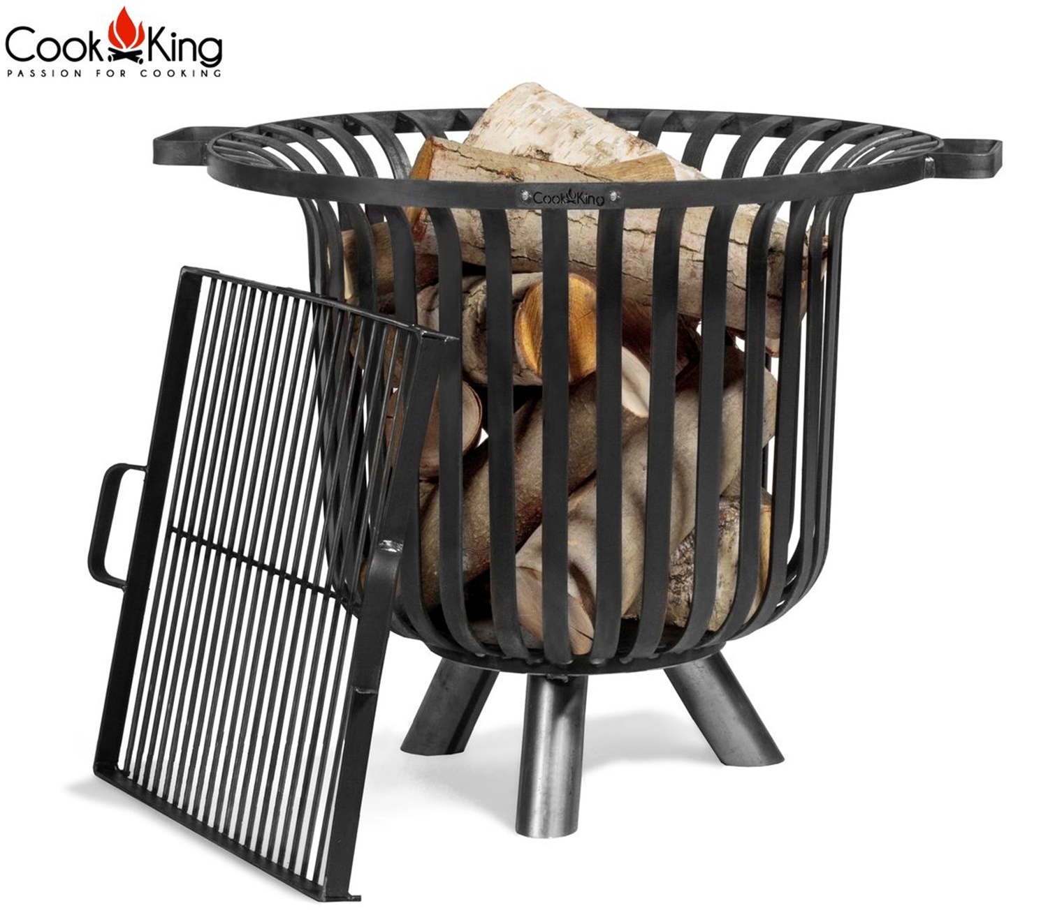 Feuerkorb "Verona" Ø 60 cm Feuerstelle für den Garten aus Stahl Feuersäule als Wärmequelle oder Gril