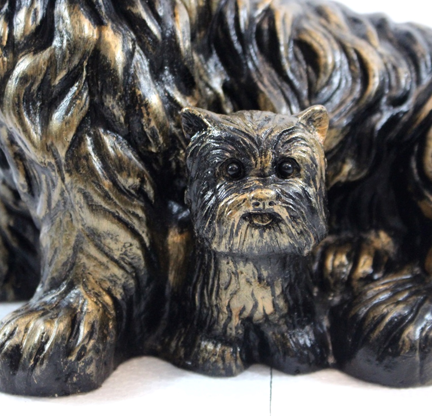 Deko Figur West Terrier Gartenfigur sitzend H 28 cm Dekofigur Kupfer-Antik aus Kunststoff