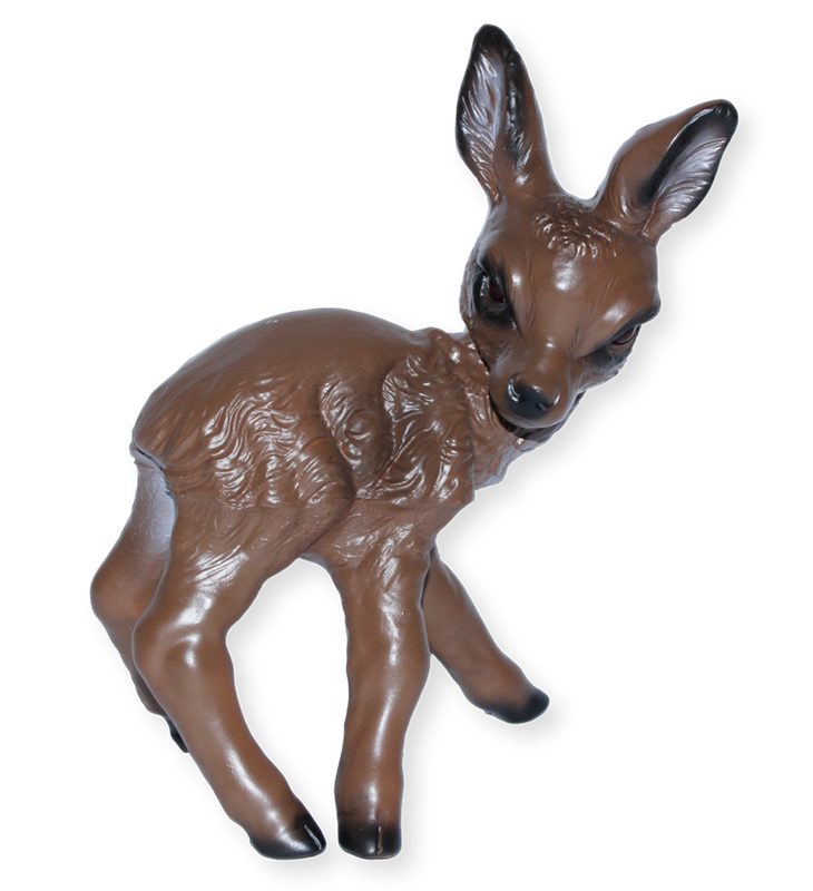 Deko Garten Figur Dekofigur Rehkitz H 30 cm Bambi stehend Gartenfigur Tierfigur  aus Kunststoff