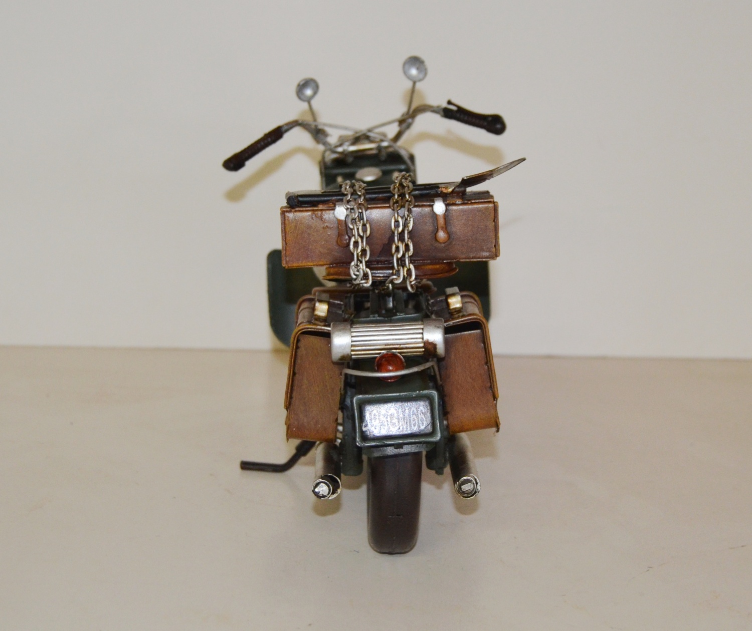 Blechmotorrad Nostalgie Modellauto Oldtimer Marke BMW R 75 Militär Motorrad 1943 aus Blech L 30 cm