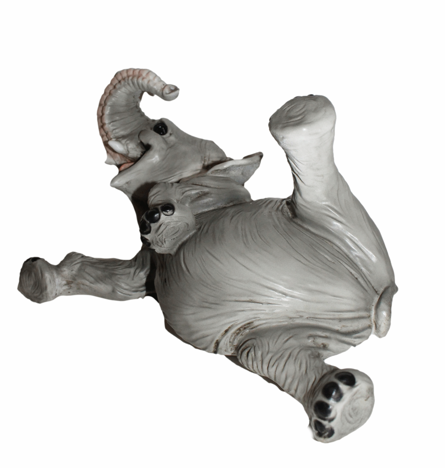 Figur Elefant Baby Elefantenfigur liegend und lachend Tierfigur Kollektion Castagna Resin L 26 cm
