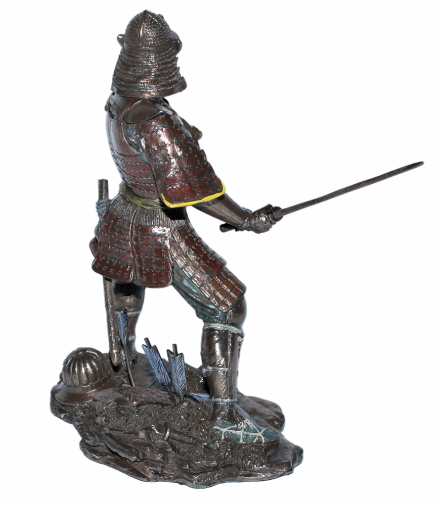 Deko Figur Samurai Art H 21 cm japanischer Krieger in Rüstung mit Schwert Figur