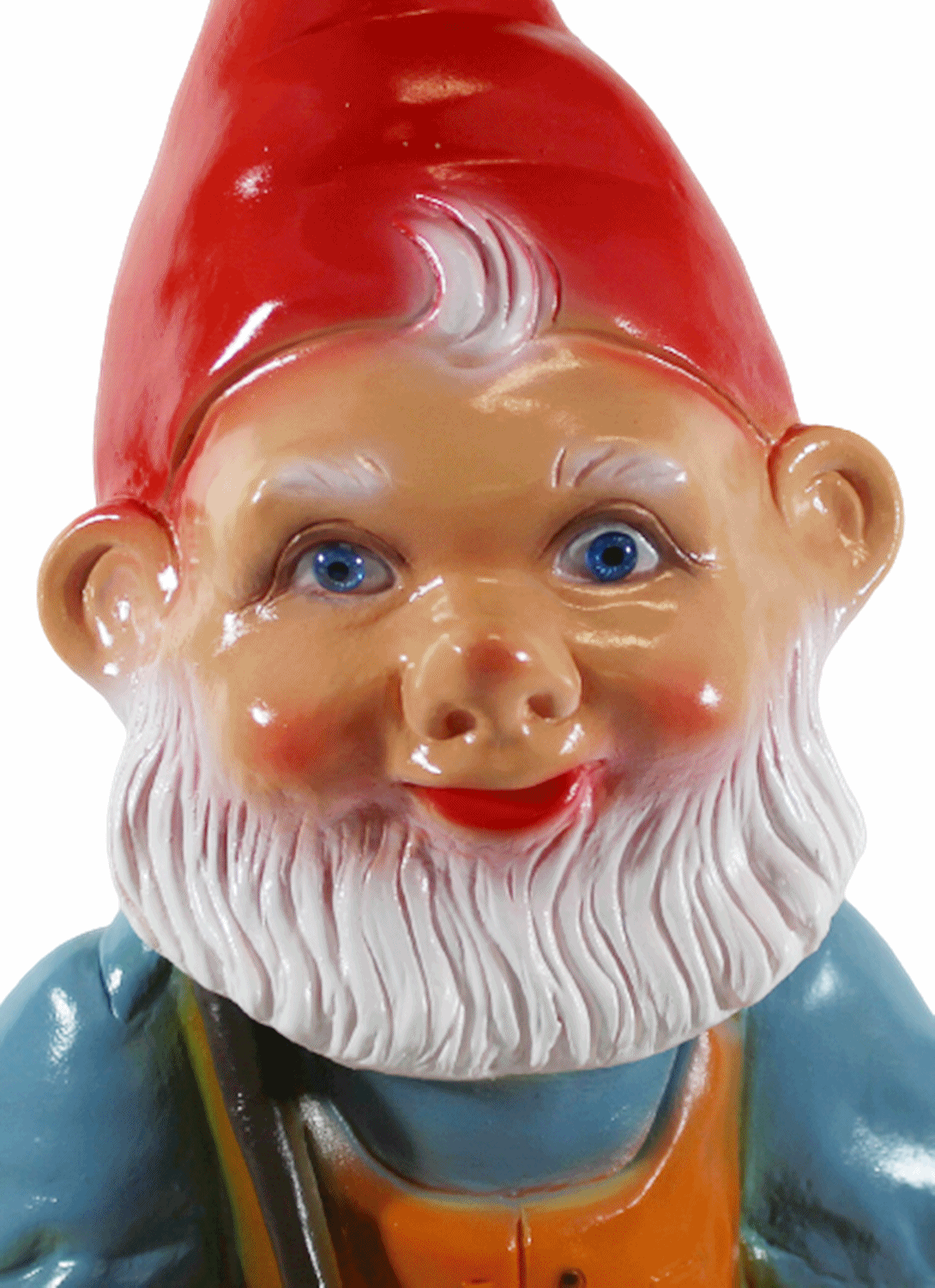 Gartenzwerg Deko Garten Figur Zwerg Straßenkehrer sitzend mit Besen aus Kunststoff H 46 cm