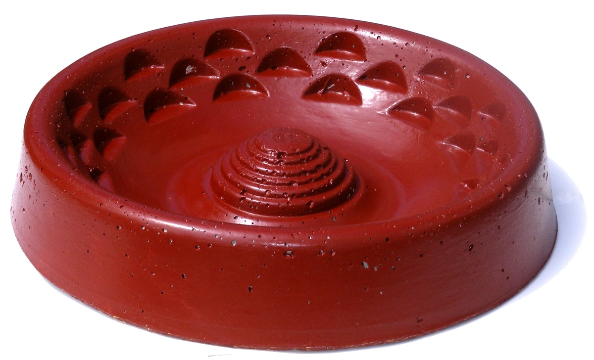 Set: Zwei Insektentränke & Vogeltränke aus Holzbeton Ø 50 cm, rot Naturschutzprodukt für Garten