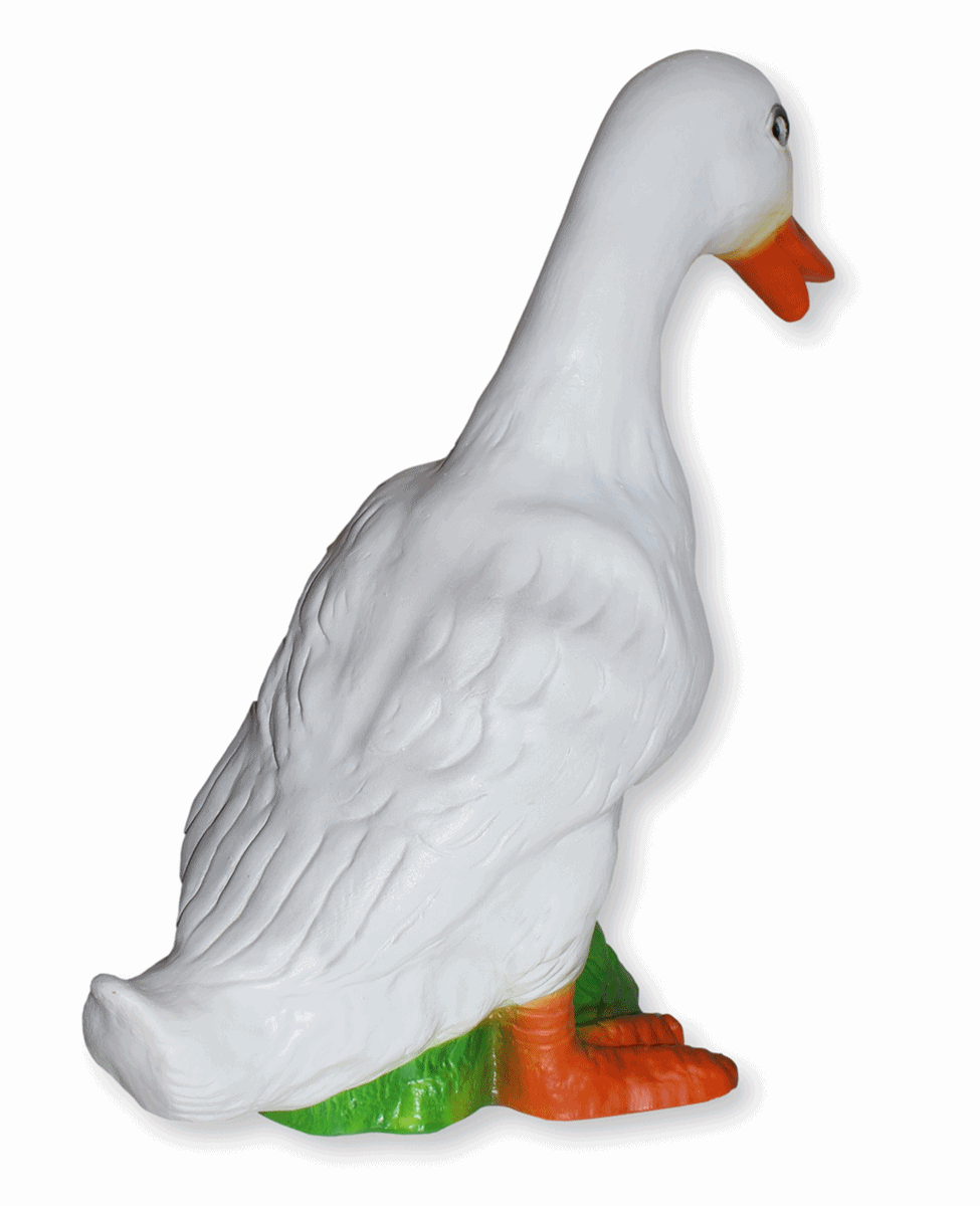 Deko Garten Figur Dekofigur Tierfigur Ente stehend weiß aus Kunststoff Höhe 30 cm