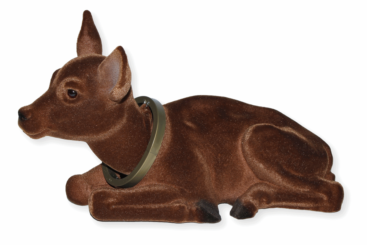 Wackel Figur Reh groß Wackelfigur H 17 cm liegend Dekofigur mit Wackelkopf