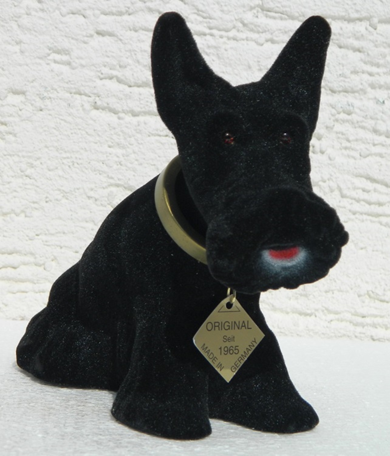 Wackel Figur Hund Scottish Terrier Wackelfigur H 13,5 cm klein schwarz Dekofigur mit Wackelkopf