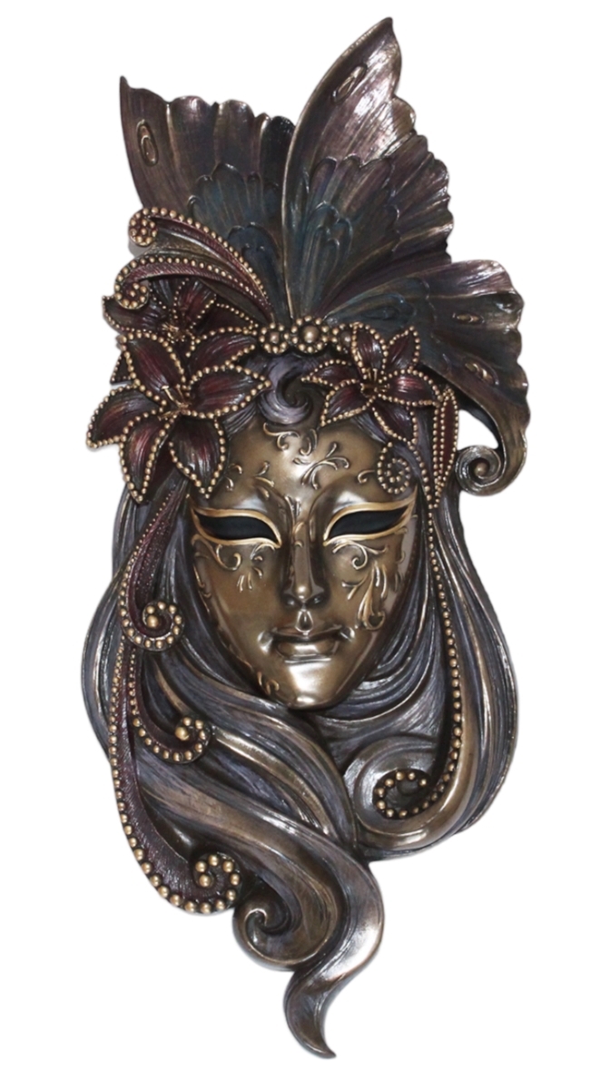 Venezianische Maske "Il Giglio" Die Lilie H 34 cm Maske Wanddekoration