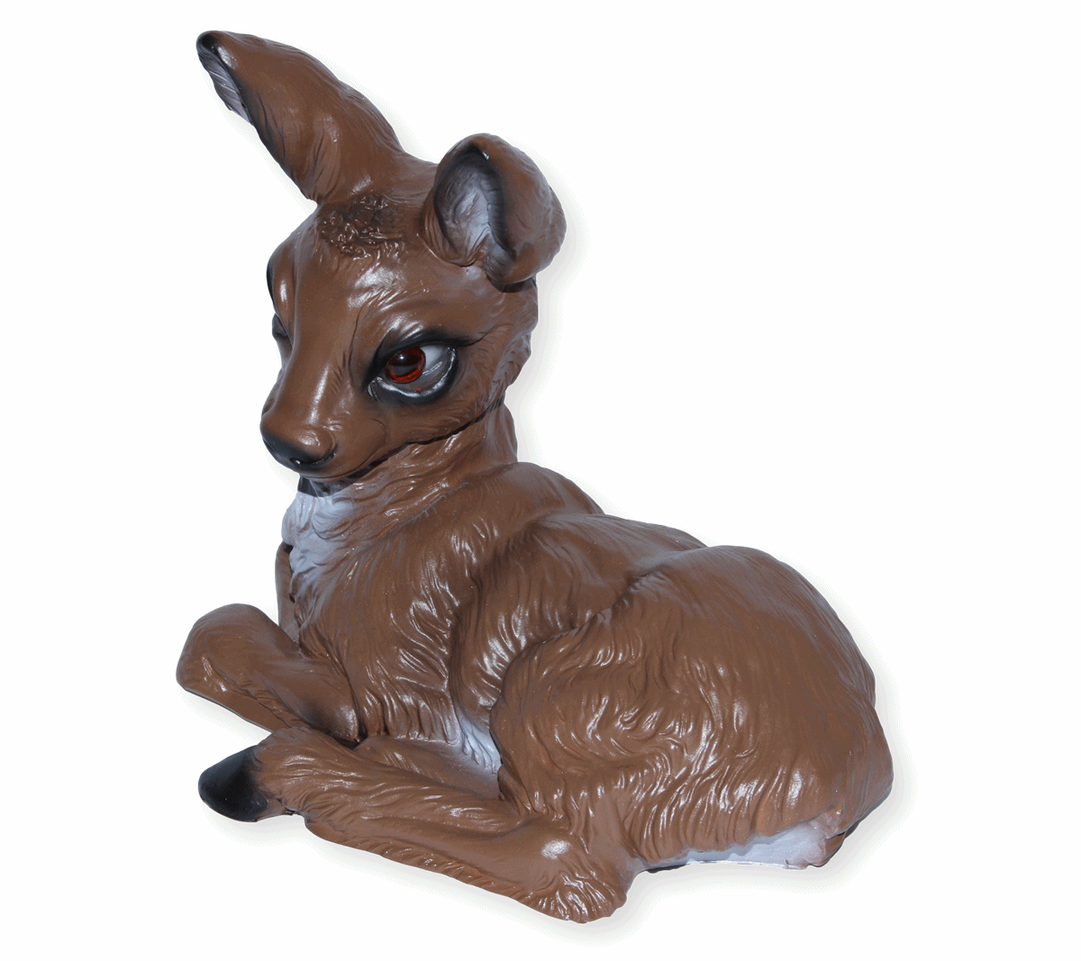 Deko Garten Figur Dekofigur Reh liegend H 20 cm Rehkitz Gartenfigur Tierfigur aus Kunststoff