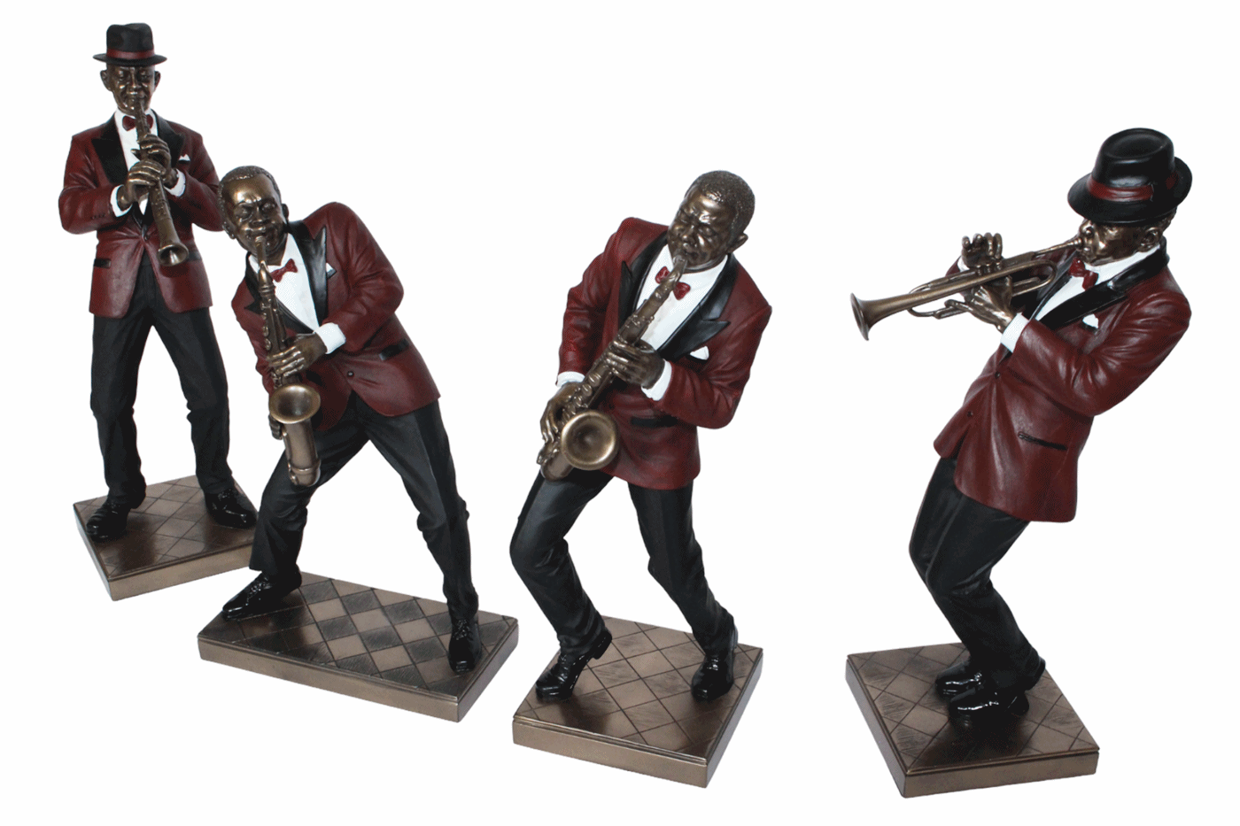 Deko Figur Jazz Musiker Figuren Blasinstrumente H 26-30 cm Saxophon Trompete Klarinette Jazz Band