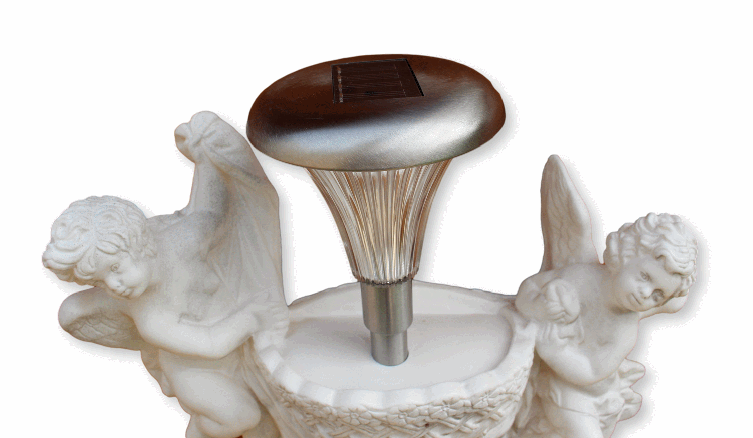 Deko Figur Statue Cestino di uva Engel B 38 cm zum Aufhängen LED Solar Leuchte Skulptur Kunststoff