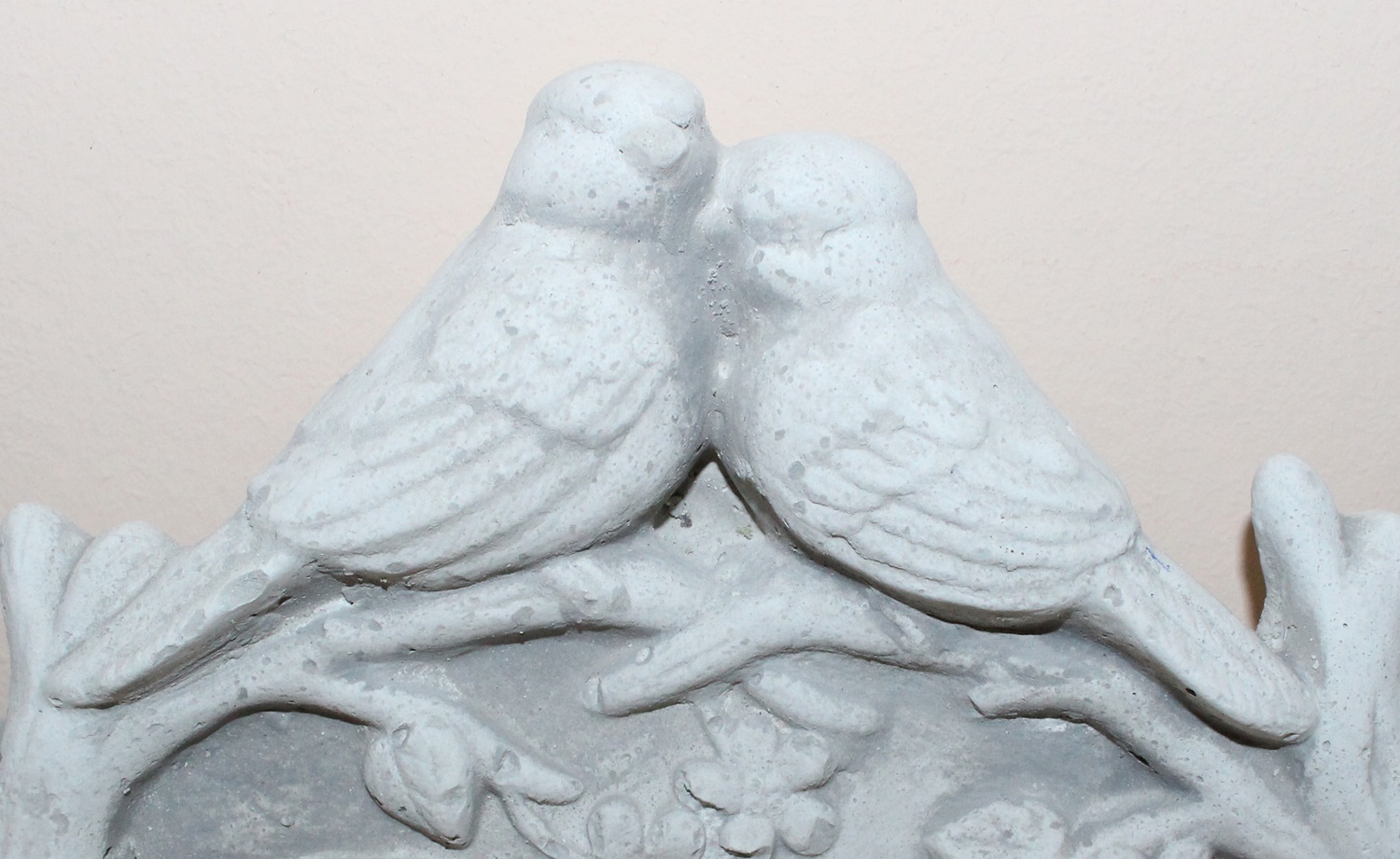 Beton Deko Figur "Welcome" Schild mit Vögel und Blumen H 18 cm Dekofigur für den Eingangsbereich