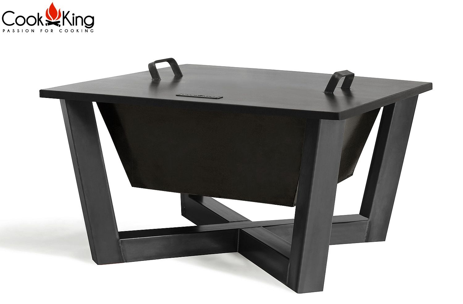 Deckel mit Rand 72,5x72,5 cm für Feuerschale aus Stahl Abdeckung für Feuerstellen