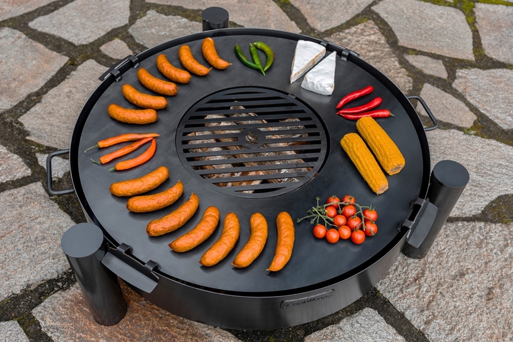 Feuerschale "Haiti" Ø 80cm Feuerstelle für den Garten aus Stahl Feuerkorb als Wärmequelle oder Grill
