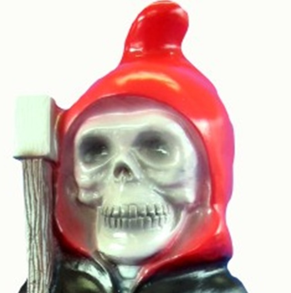 Gartenzwerg Sensenmann Figur Zwerg Tod mit Sense H 34 cm aus Kunststoff