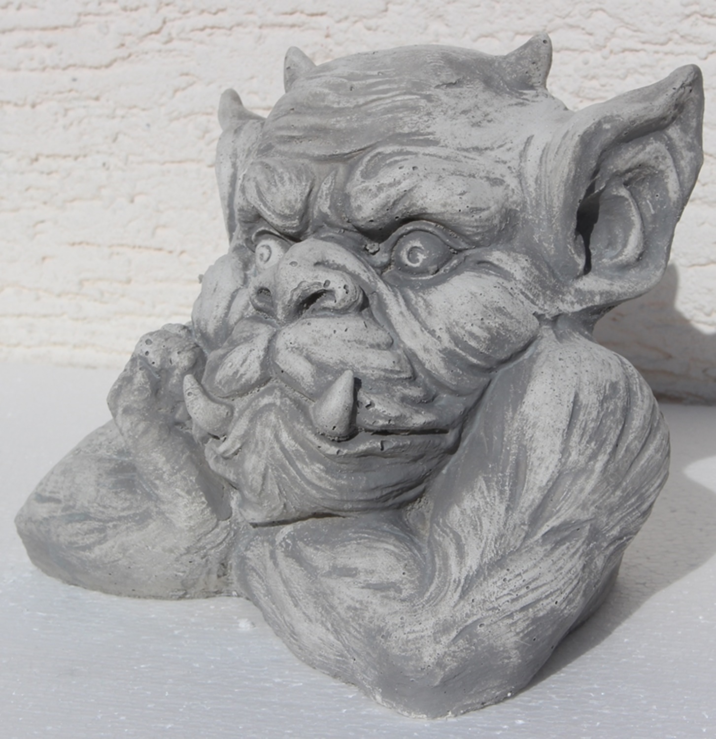 Beton Figur Büste Drache Gargoyle Torwächter H 18 cm Dekofigur und Gartenskulptur