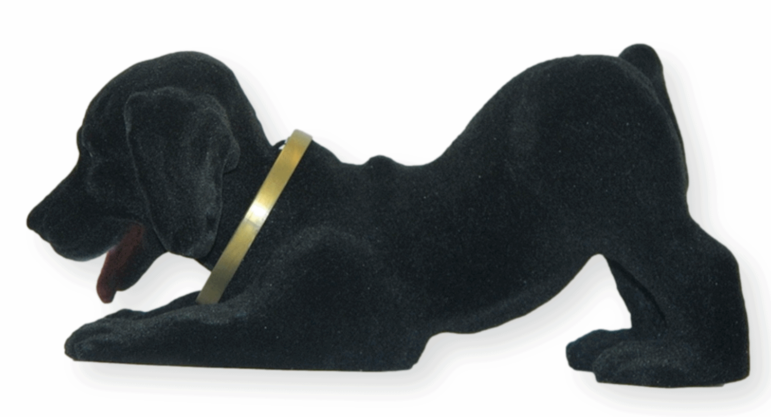 Wackel Figur Hund Labrador schwarz Wackelfigur H 13 cm groß Dekofigur mit Wackelkopf