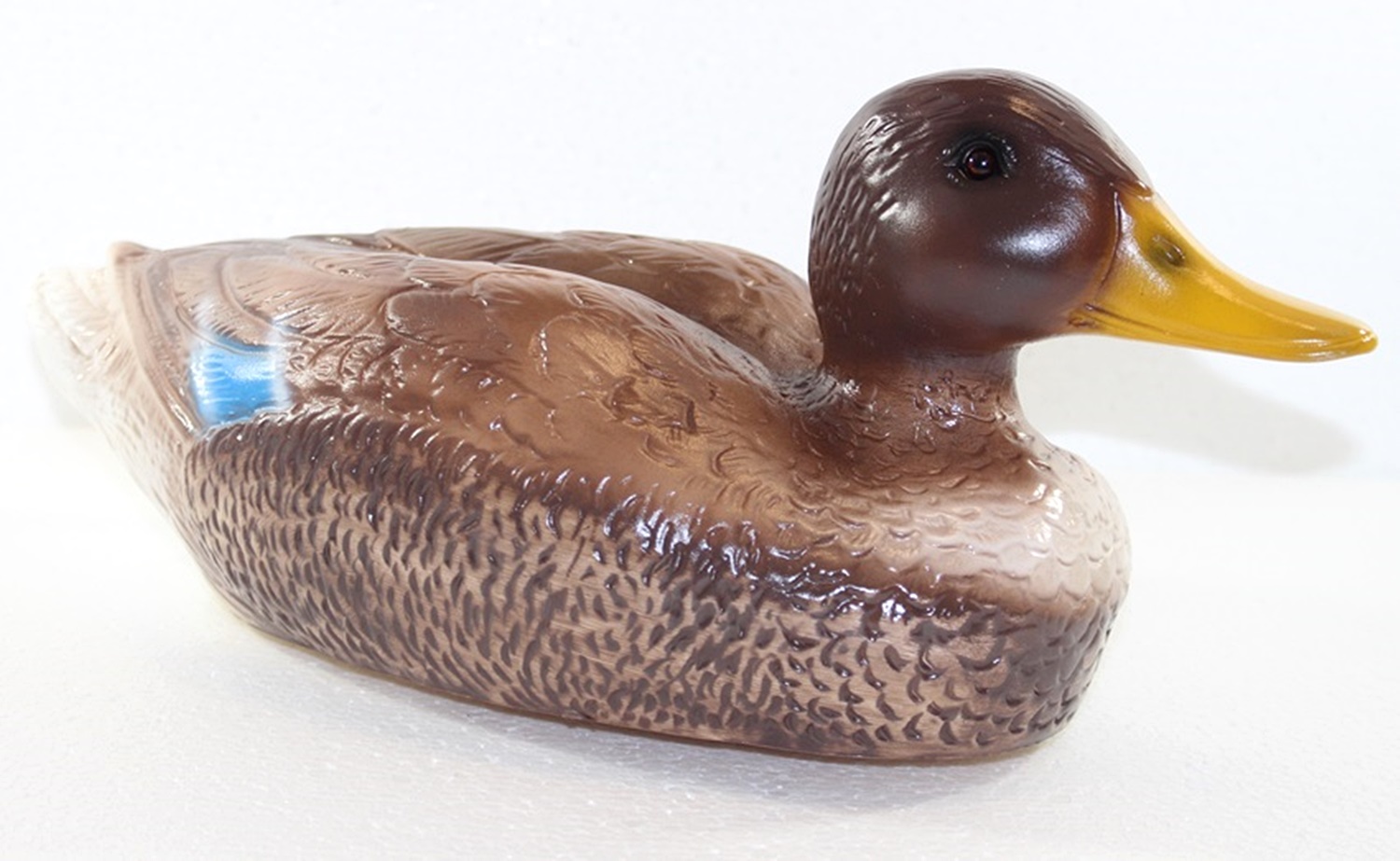 Deko Garten Figur Gartenfigur Tierfigur Teichfigur Ente schwimmend groß aus Kunststoff Höhe 15 cm