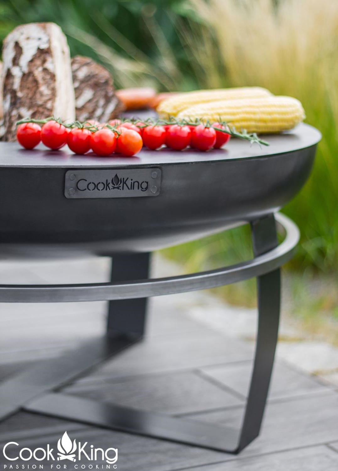 Feuerschale "Viking" Ø 100 cm Feuerstelle für Garten aus Stahl Feuerkorb als Wärmequelle oder Grill