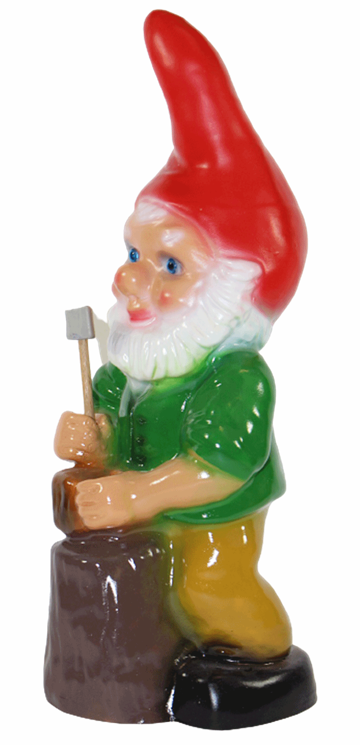 Gartenzwerg Deko Garten Figur Zwerg Holzhacker stehend mit Axt in Hand aus Kunststoff H 33 cm