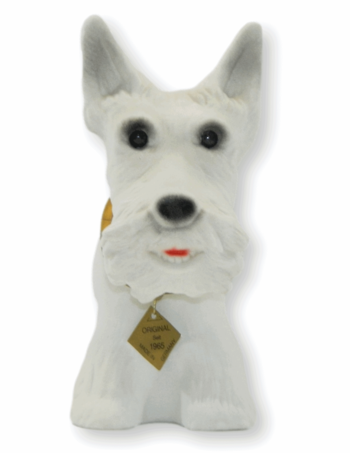 Wackel Figur Hund Scottish Terrier Wackelfigur H 22 cm weiß groß Dekofigur mit Wackelkopf