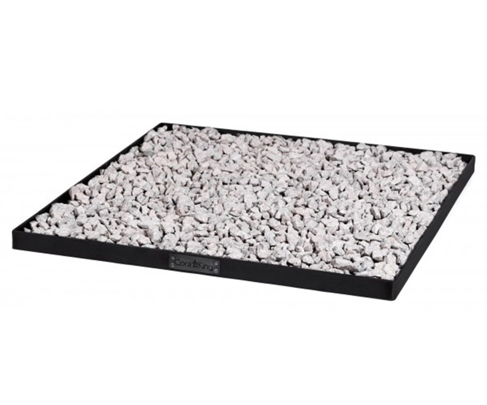 Quadratische Feuerschalenbasis für Dekosteine 100x100 cm Bodenschutz für Feuerschale oder Feuerkorb