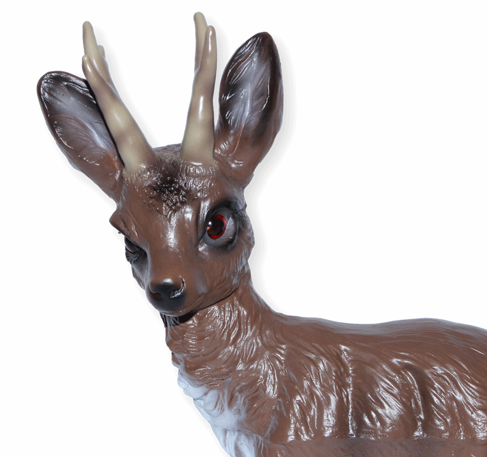 Deko Garten Figur Dekofigur Gartenfigur Tierfigur Rehbock stehend aus Kunststoff Höhe 35 cm