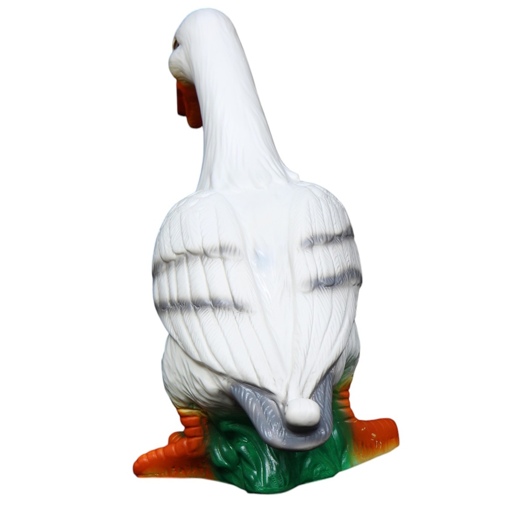 Deko Figur Ente stehend weiß H 28 cm Entenfigur mit Scherz Bewegungsmelder Schnatter Dekofigur