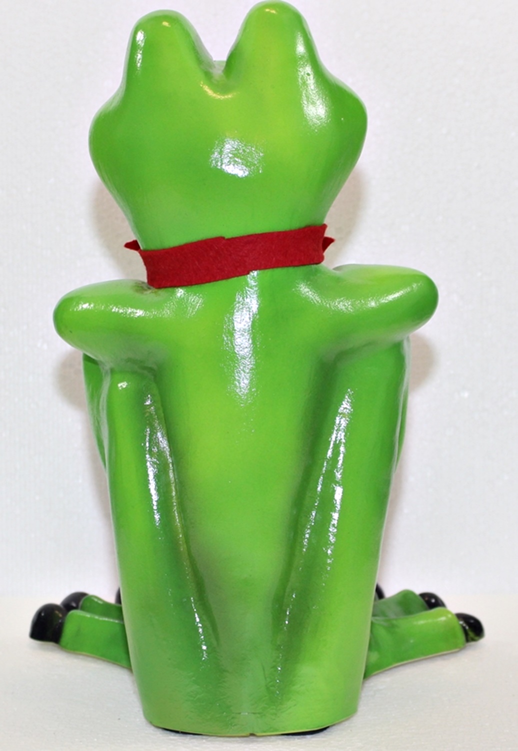 Deko Figur Gartenfigur  lustiger Frosch sitzend mit Schal H 33 cm mit Scherz Bewegungsmelder Quak