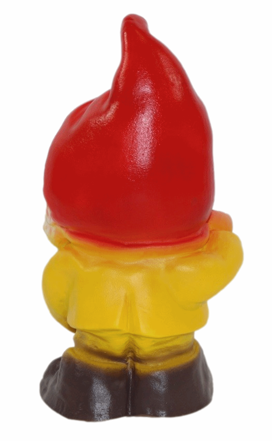 Deko Figur Zwerg H 19 cm Gartenzwerg mit Fisch stehend Gartenfigur aus Kunststoff